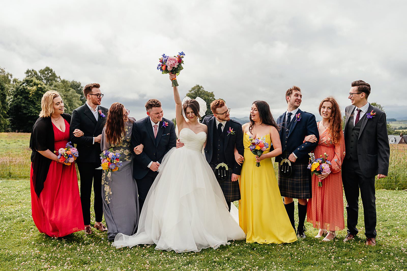 colourful wedding photographer glasgow joy story fun wedding photography scotland